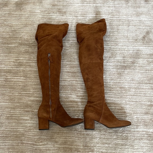 Barneys New York Brown Suede Over the Knee Boots Size 36.5 - Picture 8 of 11